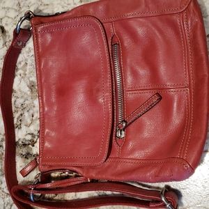 Rust color Leather shoulder purse